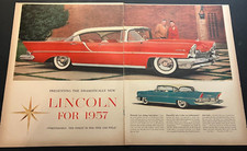 1957 Lincoln Premiere Model Range - Vintage Original Color Print Ad / Wall Art picture