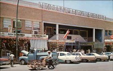 Tampico Mexico Nueva Laredo Market Classic 1960s Cars and Truck Chrome Postcard picture