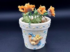 Cherished Teddies Faux Flowers ©1996 Priscilla Hillman Orange Artificial Flowe picture