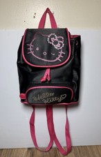 Rare Vintage Y2K 2007 FAB STARPOINT Sanrio Hello Kitty Black/Pink Mini Backpack picture