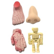 4pcs-Magic Growing Severed Body Parts-SKELETON-HAND-FOOT-NOSE-Gross Party Favors picture