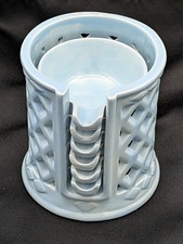 Vtg. Potery Individual Ashtrays Beautiful Baby Blue/ Robin Egg Glaze Stackable  picture
