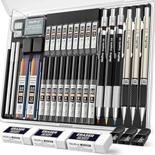 35PCS Art Mechanical Pencils Set, 3 PCS Metal Drafting Pencil 0.5 mm & 0.7 mm & picture
