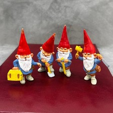 Vintage 1980s David The Gnome BRB PVC Figures Lot of 4 Mining Tools Collectible picture