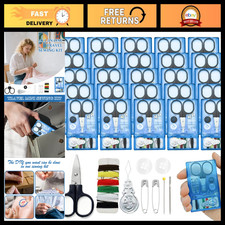 25 Mini Travel Sewing Kits - Quick Fix Portable Pre-Threaded Needles for Home & picture