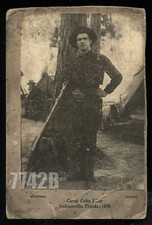 CAMP CUBA LIBRE SPANISH AMERICAN WAR SOLDIER BY WATERMAN ROUGH RIDER 1800s Photo picture