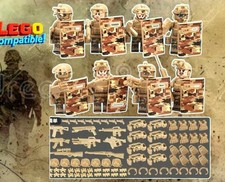 8x Custom Military Mini figures Figure Desert Camo Special Forces Squad Weapons picture