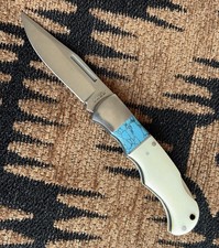 6” Folding Pocket Knife Classic 3.5 Inches Closed 2.5” Blade Turquoise Manual picture