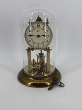 Vintage Schatz 49 400 Day Anniversary Clock Glass Dome Key Germany Parts Repair picture