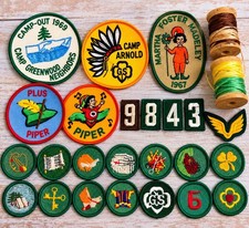 Vintage Girl Scout Patches Lot 1960 Camp Badges Merit Badges Insignia And Thread picture