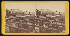 Photo:Sacramento California 1880s Pullman Palace Cars Railroad Stereoview picture