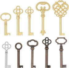 10Pcs Skeleton Keys Set – Universal Hollow Keys for Antique Furniture, Cabinets picture