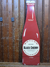 BOYLAN' BLACK CHERRY BOTTLEWORKS PAINTED METAL TIN TACKER DEALER SIGN SODA POP picture