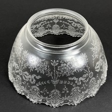 Etched Glass Victorian Lamp Light Shade Antique Gas Oil Kerosene Vintage 4” Fit picture