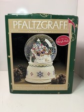 Pfaltzgraff Nordic Christmas Musical Snow Globe Sleigh Ride Year 2000 picture