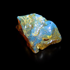 Fine Rare Deep Blue Dominican Amber Rough Specimen Chunk 44mm 12.7g picture