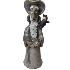 Vintage '89 Melissa Hogenson Handmade and Signed Wizard with Dragon Bell picture