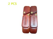 2PCS Wooden Portable Handheld Pipe With Tobacco Storage Case&Lid Rotates 180° picture