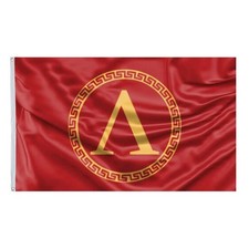 Fyon Ancient Style Red Sparta Flag 3x5 Ft Vivid Color Double Stitched 150D Po... picture