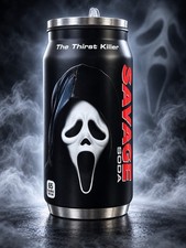 NEW HTF Spirit Halloween Ghost Face Scream 12oz Reusable Tumbler “soda” Can picture