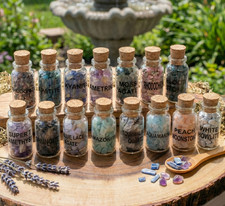 15pc Natural Gemstone Collection - Labeled Crystal Bottles - Rock Gift Set picture