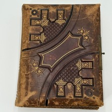 Antique 1880s Leather Family CDV Cabinet Card Album Dr GL Lester Chautauqua NY picture