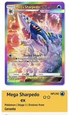 Pokemon TCG Pocket - Mega Sharpedo Ex - Rainbow 2⭐Card  - Eng - Fast Delivery picture