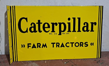 Caterpillar Porcelain Enamel Sign  18 x 10 Inches 2 Side picture