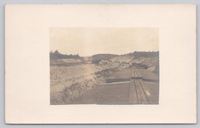 Vintage Real Photo Postcard of Canal Construction Scene picture