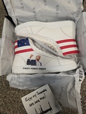 Donald Trump Fight Fight Fight White High Top Sneaker Sz 10 #2703/5000 picture