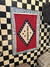 Vintage State Flag Arkansas State Flag Bulldog Cotton 4x6 Ft 100% Cotton Bunting picture