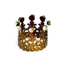1.4in Mini Rhinestone Santos Crown, Antiqued Gold picture