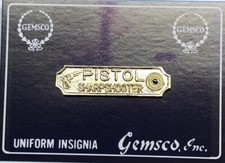 PISTOL Sharpshooter Qualification AWARD PIN Bar Gold NYPD Police Sheriff Gemsco picture