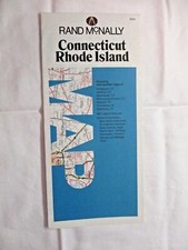 Rand McNally Connecticut Rhode Island 1980s Folding Road Map w/ Cities Vintage picture