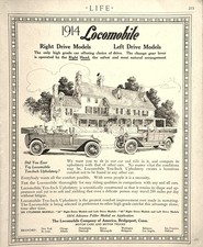 1914 Locomobile Car Ad Luxury Auto Life Magazine Aug 1913 Vintage Auto Ephemera picture
