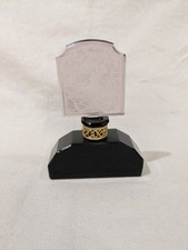 Vtg. Heinrich Hoffman Czech Art Glass Black Perfume Bottle Intaglio Stopper  picture