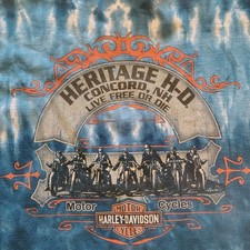 Harley Davidson Tie Dye Concord NH Heritage Mens Size XL VTG Made In USA A3 picture