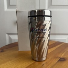Seroquel Pharmaceutical Drug Rep Silver Travel Tumbler Mug Stainless Steel NEW picture