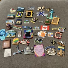 Lot Of Vintage Fridge Souvenir Magnets lot Of 44 picture
