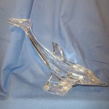 J.G. Durand Clear Crystal Dolphin Swimming Figurine Elegant Home Accent Décor picture