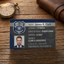 Private Investigator Detective Security Guard ID Card Custom Badge PVC Holograph picture