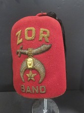 Vintage Shriners Fez Zor Band Hat picture