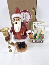 KWO Erzgebirge German Wooden Smoker Santa With Box 8 Inch No Pipe picture