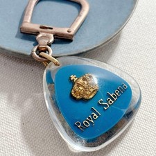 Vintage Royal Sabena Airlines Bourbon Advertising Keychain Airplane Crown France picture