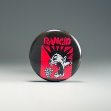 Rancid Button Pin 1 inch | 90s punk rock band pinback | Mohawk Scream logo badge picture