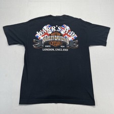 Vintage 90s HARLEY DAVIDSON London England Warr’s H-D Graphic T-MENS Sz Large picture