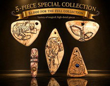 Ojuelos 5-Piece Talisman Collection w/ Inlays, Deity Forms, Tecpatl & Dual Mask picture