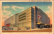 1939 Municipal Auditorium Kansas City MO Linen Postcard picture