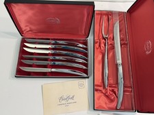 Vintage Carvel Hall Carving Knife Set & x6 Steak Knife Set In Box Made in USA picture