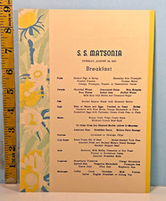 1941 S.S. Matsonia Cruise Line Breakfast Menu picture